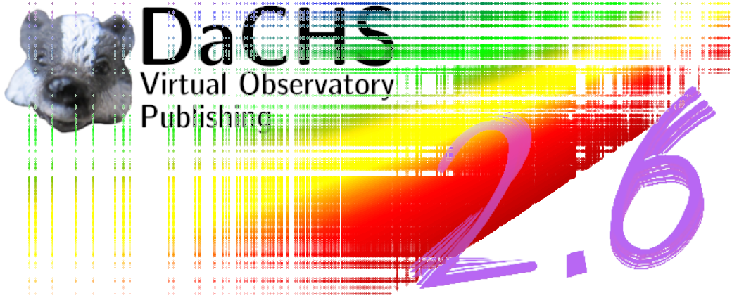 Rainbowy image with a DaCHS logo