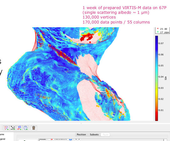 A 3D-plot of an odd shape with colours indicating some physical quantity.