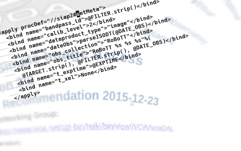 a distorted title page of the SIAP version 2 standard, centred on the date 2015-12-23