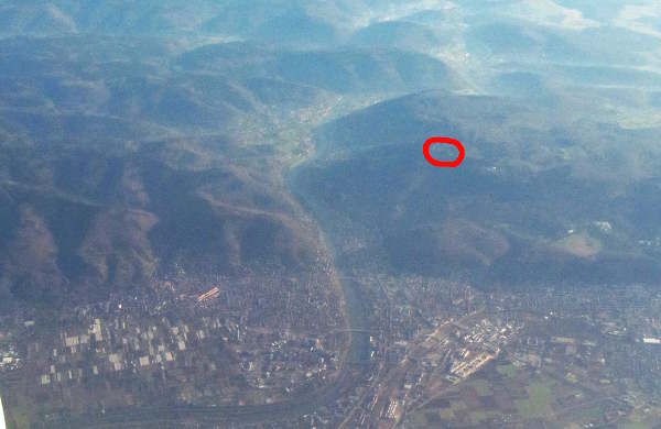 Aerial image of Heidelberg and Königstuhl